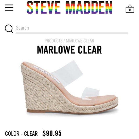 🚫SOLD🚫 New Steve Madden Clear Espadrille Wedges - Picture 6 of 9